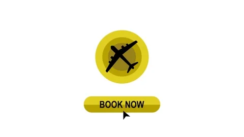 Animated Flight Booking Call To Action Button on White Background 스톡 동영상 339630697