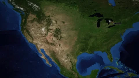 Animated Flight Map Route from Toronto to Seattle Over North America Stock Footage 341298480