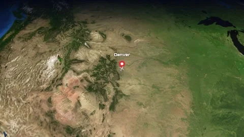 Animated Flight Path from Denver USA to Doha Qatar on Earth Globe Stock Footage 340374516