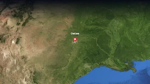 Animated Flight Path Map from Dallas USA to Melbourne Australia Stock Footage 341719866
