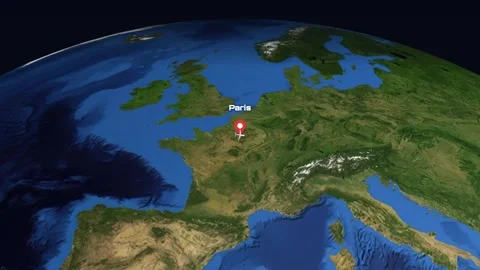Animated Flight Path Map from Paris France to Dubai United Arab Emirates Vidéo 344650263