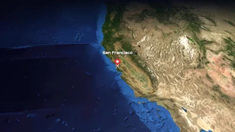 Animated Flight Path Map from San Francisco USA to Rome Italy Stock Footage 335608286