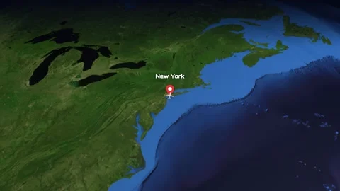 Animated Flight Path from New York USA to Kuala Lumpur Malaysia Stock Footage 337276704