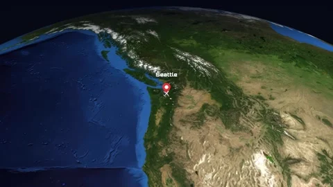 Animated Flight Path from Seattle USA to Munich Germany on Earth Globe Stock Footage 341464328