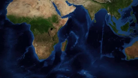 Animated Flight Route Map from Bangkok Thailand to Lagos Nigeria Video stock 346592194