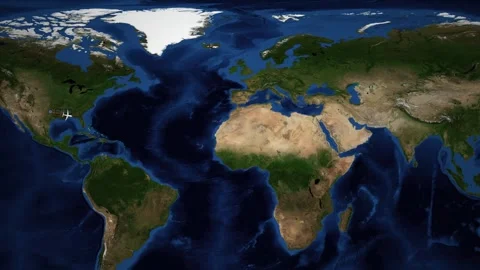 Animated Flight Route Map from Dallas to Delhi Across the World Stock Footage 341719807