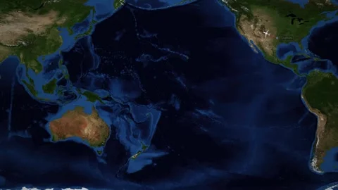 Animated Flight Route Map from Dallas Texas to Taipei Taiwan Stock Footage 346014402