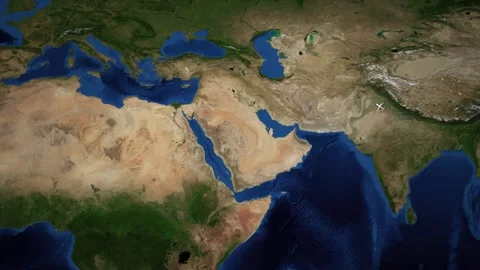 Animated Flight Route Map from Delhi India to Rome Italy Stock Footage 335908953