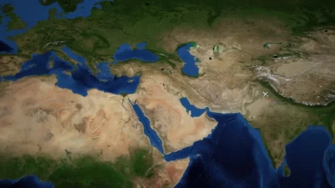 Animated Flight Route Map from Delhi India to Munich Germany Stock Footage 339827504