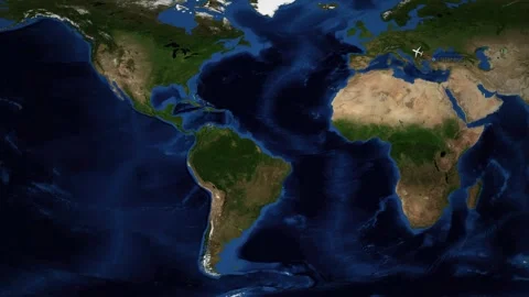 Animated Flight Route Map from Istanbul to San Francisco Across the Atlantic Stock Footage 334769630