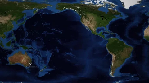 Animated Flight Route Map from Melbourne Australia to Seattle United States Stock Footage 346275763
