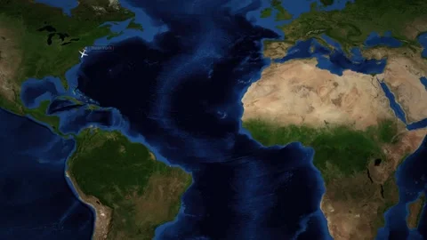 Animated Flight Route Map from New York to Lima Peru Stock Footage 337394023