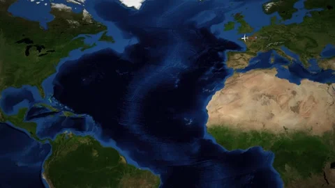 Animated Flight Route Map from Paris France to Bogota Colombia Stock Footage 334909721