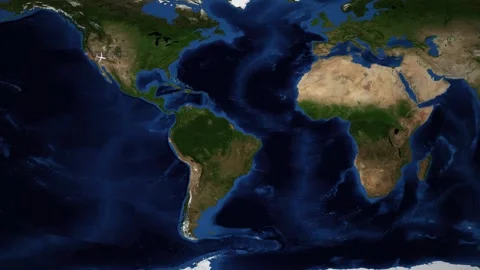 Animated Flight Route Map from San Francisco to Cairo Across the Atlantic Ocean Stock Footage 335681806