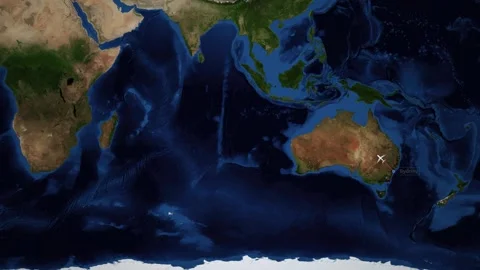 Animated Flight Route Map from Sydney Australia to Addis Ababa Ethiopia Stock Footage 335681767