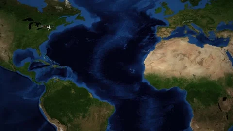 Animated Flight Route Map from Toronto Canada to Rome Italy 스톡 동영상 347182217