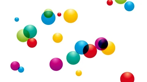 Animated floating colored balls on white background Stock Footage 150727625