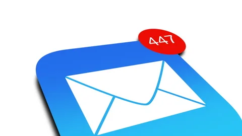 Animated floating eMail inbox notification alert with rising counter Stock Footage 308504529