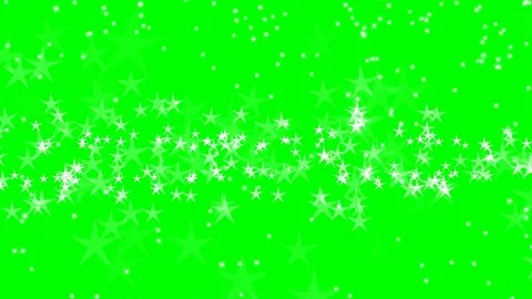 Animated floating many star snow glow particle on green screen chroma key Video stock 81539675