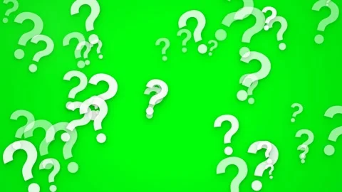 Animated Floating Question Marks on Green Screen Background. Stock Footage 333155632