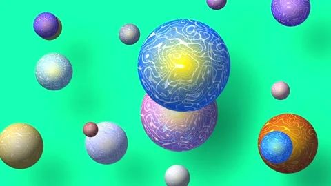 Animated Floating Rainbow Balls. Stock Footage 296968002