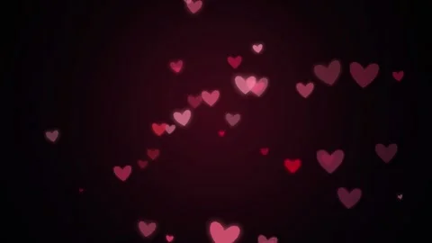 Animated floating red hearts drifting on a dark burgundy background for 스톡 동영상 345764476