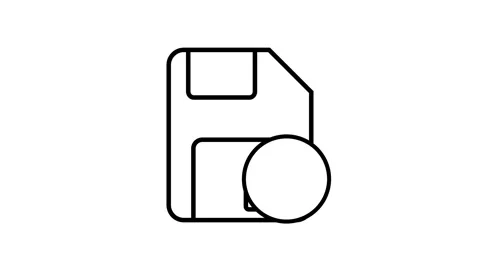 Animated floppy disk icon with circular downloading progress bar. File back.. Stock Footage 340630440