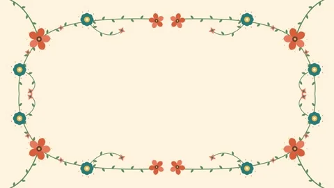 Animated Floral Border for Hispanic Heritage Month Celebration Video stock 342238400