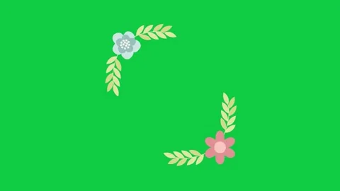 Animated floral border in an L-shape on ... | Stock Video | Pond5