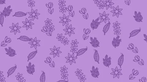 Animated Floral Doodle Pattern. Seamless Loop with Wiggle Effect (Purple/La.. Stock Footage 319714001