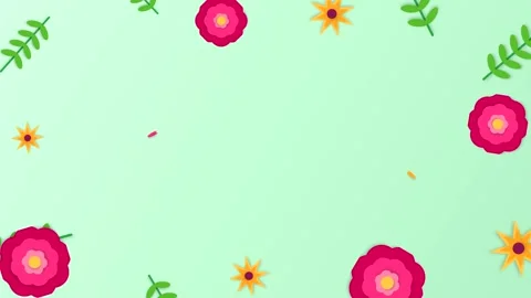 Animated floral frame background with blooming flowers in motion 스톡 동영상 346234728