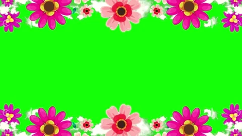 Animated floral frame on green screen Stock-Footage 340774953