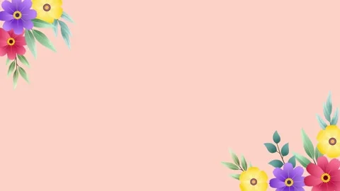 Animated floral frame in pink background Stock Footage 280067868