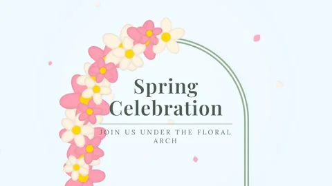 Animated Floral Frame Template for Spring Celebration Design Background Stock Footage 337501413