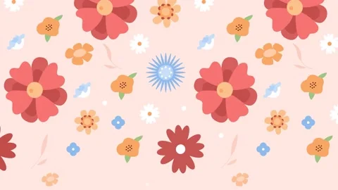 Animated floral seamless pattern Stock Footage 234501983