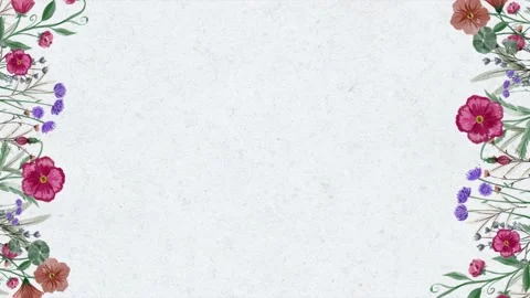 Animated flores on paper 30 sec, horizontal Stock Footage 188669559