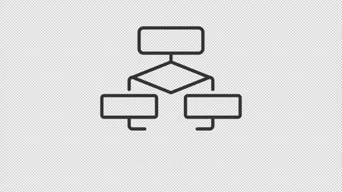 Animated flowchart line icon Stock Footage 335745664