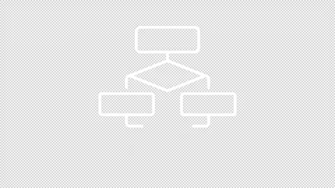 Animated flowchart white line icon Video stock 337773910