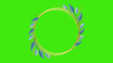 Animated flower frame on green screen	 Stock Footage 150773215