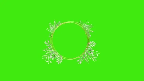 Animated flower frame on green screen	 Stock Footage 150774659