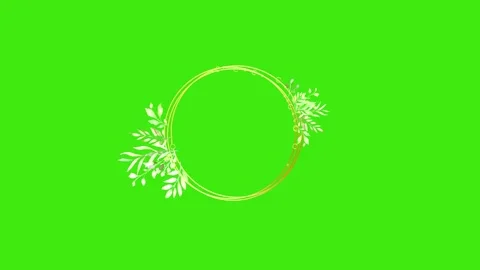 Animated flower frame on green screen	 Stock Footage
