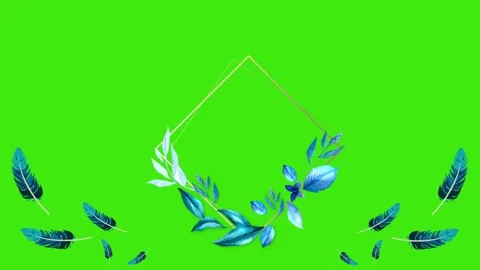Animated flower frame on green screen	 Stock Footage 150775473