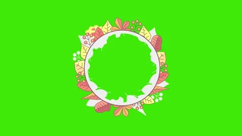 Animated flower frame on green screen	 Stock Footage 150775683
