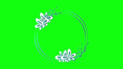 Animated flower frame on green screen	 Stock Footage 151127543