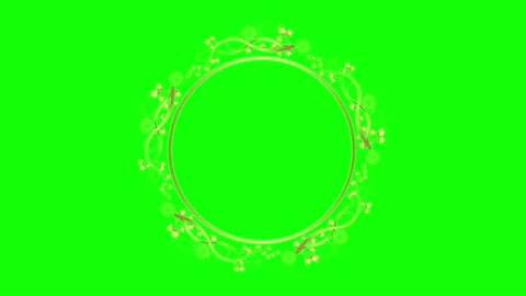 Animated flower frame on green screen	 Stock Footage 151128933