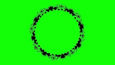 Animated flower frame on green screen	 Stock Footage 151129670