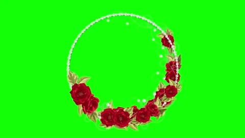 Animated flower frame on green screen	 Stock Footage 151131640