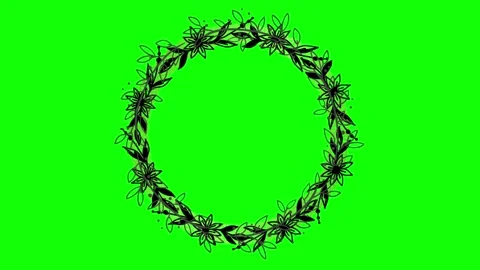 Animated flower frame on green screen	 Stock Footage 151131937