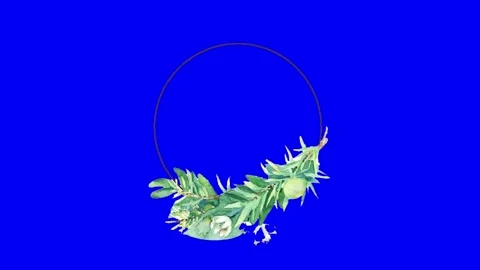 Animated flower frame on green screen Stock Footage 151138006