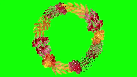 Animated flower frame on green screen Stock Footage 151139198